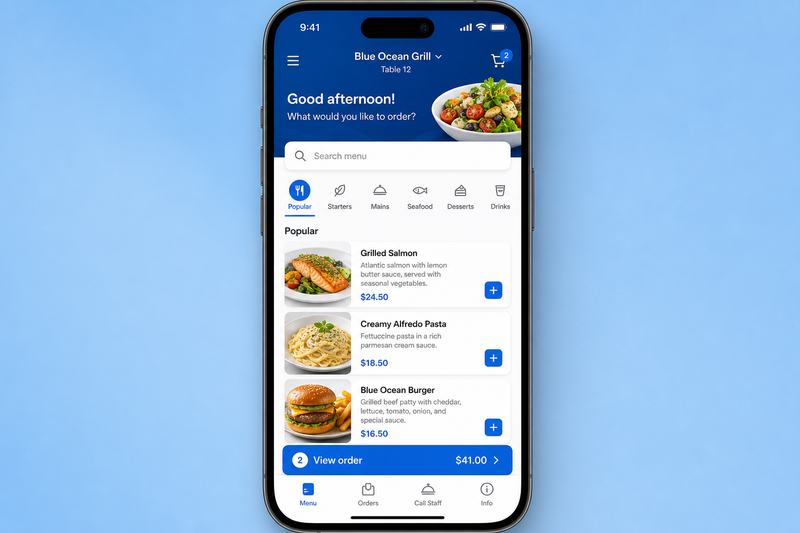 App para restaurante - menú digital y pedidos